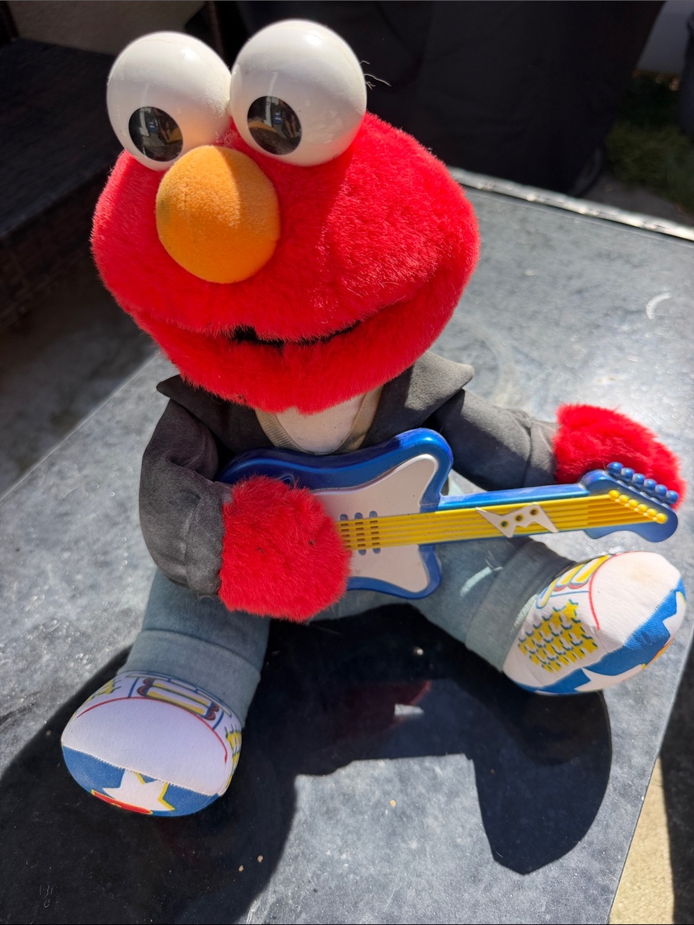 Sesame Street Elmo Plush with Blue and Yellow Guitar